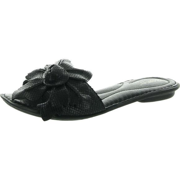 Born Womens Black Textured Leather Flatform Sandals New - Picture 1 of 3
